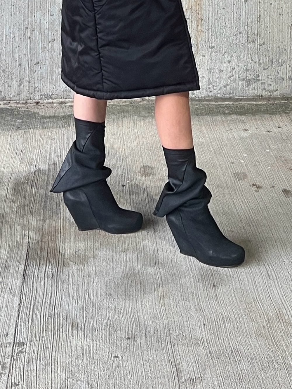 Rick Owens 09 CRUST Leather Women’s Black Wedges Sz 39/9 - Dark Avant Garde - Picture 2 of 14
